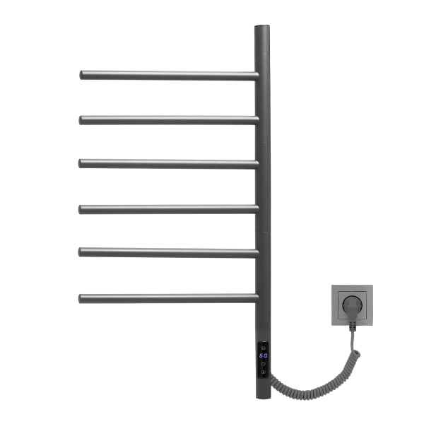 Электрический полотенцесушитель Vincea VTD-1S2CGE 43х80 графит, таймер фото