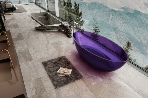 Ванна из полиэфирной смолы Abber Kristall AT9702Amethyst 185x80 фиолетовая фото