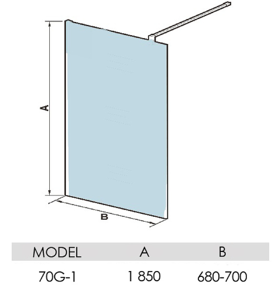 Душевая перегородка Weltwasser WW400 70G-1 70 см фото