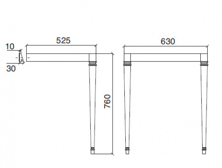 Раковина с металлической консолью Sbordoni Neoclassica 5770+N770 69 см фото