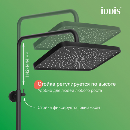 Душевая система Iddis Parker PARBL3Fi06 черная матовая фото