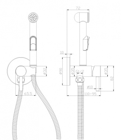 Гигиенический душ со смесителем Rossinka X X25-51 фото