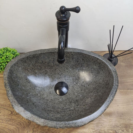 Накладная раковина из речного камня RS01175 (46*34*16) 10 фото