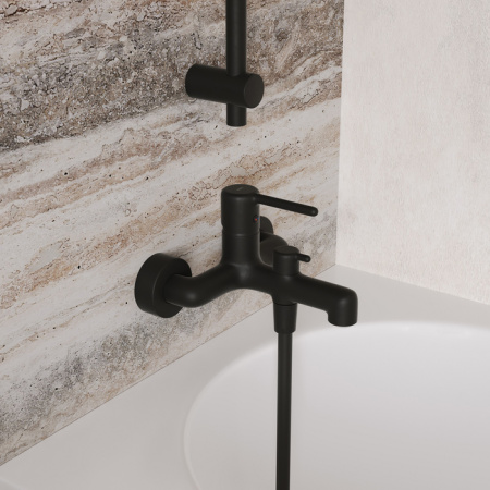 Смеситель для ванны с душем Iddis Aiger AIGBL00i02WA черный матовый фото