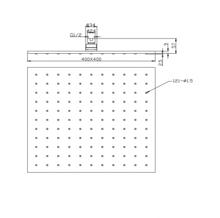 Верхний тропический душ Omnires Slimline WG240CR хром фото