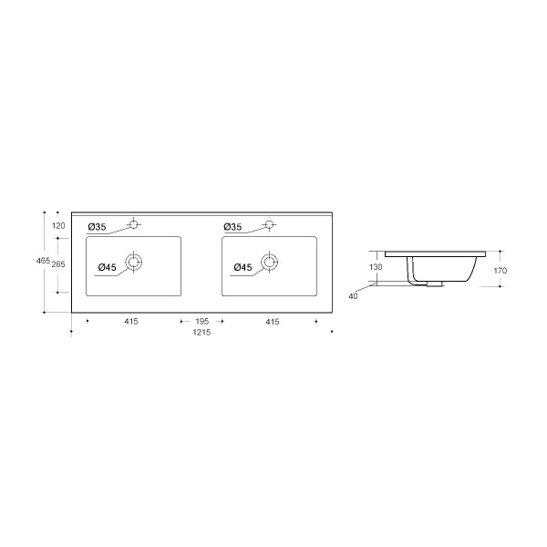 Двойная раковина Vincea VBS-13120D 120 см фото