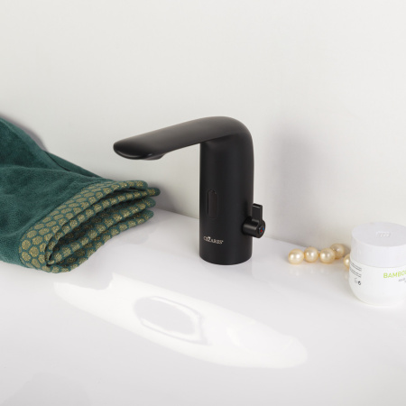 Сенсорный смеситель для раковины Cezares Vague VAGUE-ELS-NOP-W0 черный матовый фото