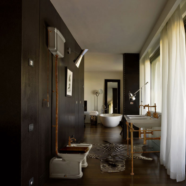Унитаз напольный с высоким бачком Kerasan Waldorf 411601bi бронза фото