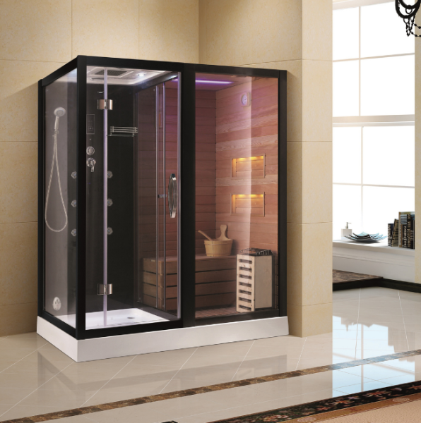 Душевая кабина с сауной Cerutti SPA Albano Nero Black CT8348 180x110 фото