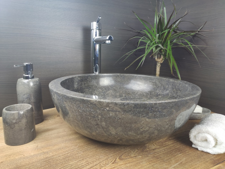 Раковина из мрамора Indo Bowl Black Medium BM-00250 фото