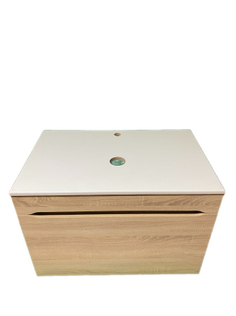 Тумба под раковину Sintesi Style STL.W7817 столешница белая / дуб сонома фото