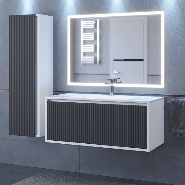 Тумба под раковину Uperwood Next 100 3930205158 белая/графит фото