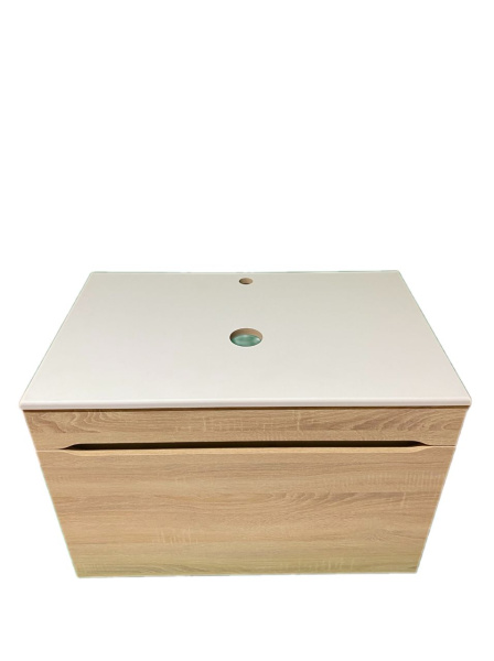 Тумба под раковину Sintesi Style STL.W7817 столешница белая / дуб сонома фото