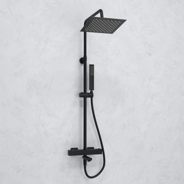 Душевая система (стойка) с термостатом WasserKRAFT Thermo A299.255.218.BM черная матовая фото