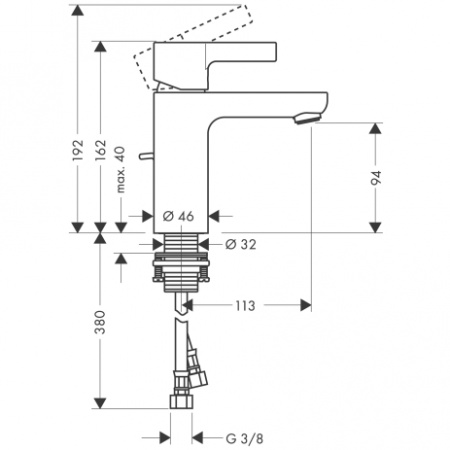 Смеситель для раковины Hansgrohe Metris S 31060000 фото