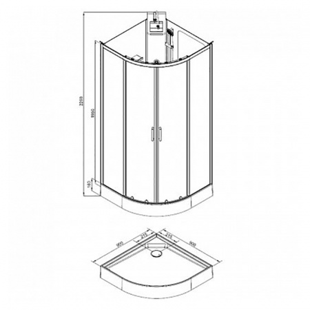 Душевая кабина Aquanet Passion R 90x90 фото