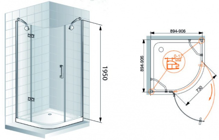 Душевой уголок Cezares Magic Royal Palace MAGIC-R-1-90-ROYAL PALACE-PP-Br-R 90х90 фото