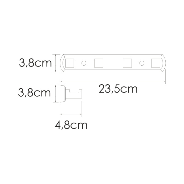 Планка с четырьмя крючками WasserKRAFT Rhin K-8774 хром матовый фото