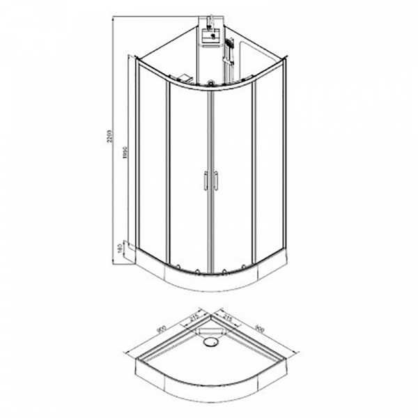 Душевая кабина Aquanet Passion R 90x90 фото