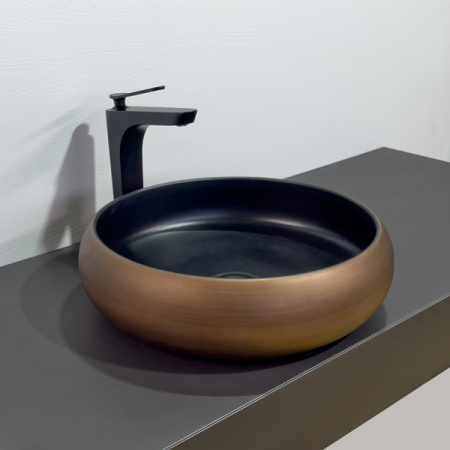 Накладная раковина Comforty 7865000-00012230 41x41 медь/черная фото