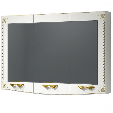 Зеркало-шкаф Kaksa Классик-Д 003970 105 см белый с золотом фото