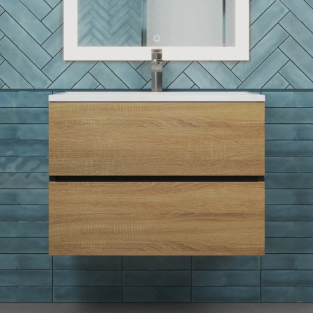 Тумба под раковину Uperwood Barsa 70 2930205157 черная/дуб сонома фото