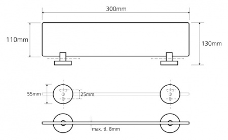 Полка стеклянная Bemeta Omega 104122042 фото