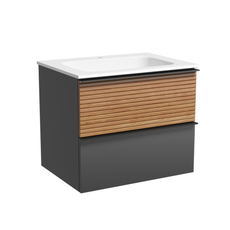 Тумба под раковину Sancos Delta DL60GR дуб красный/графит фото