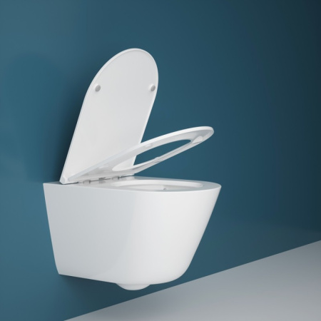 Подвесной унитаз безободковый Esbano CLAVEL-53T с сиденьем фото