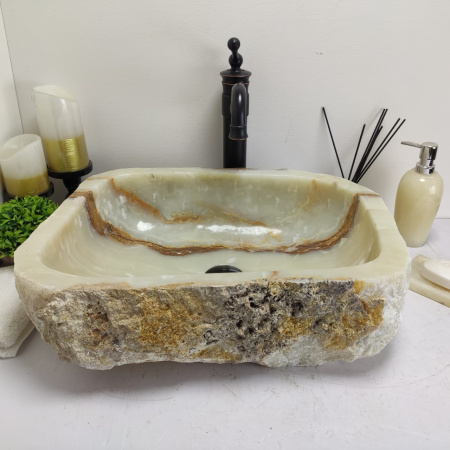 Накладная раковина из оникса Erozy Green EO-00790 (51*37*15см) фото