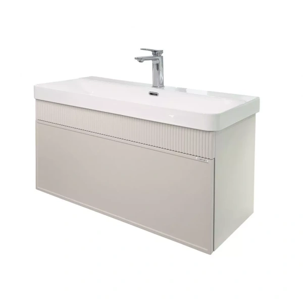 Тумба-умывальник Comforty Мадрид 100M серый шёлк с раковиной Comforty CF19595BX-100 фото