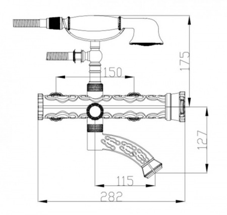 Смеситель для ванны с душем Zorg Antic A 100W-SL фото