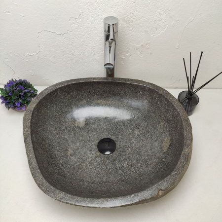 Накладная раковина из речного камня RS01202 (54*46*14) фото