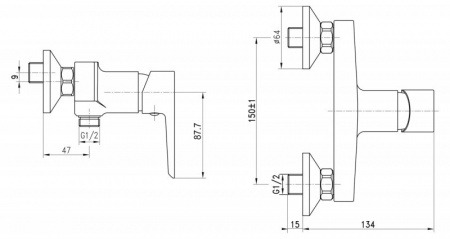 Смеситель для душа BelBagno Rowena ROW-ESDM-CRM фото