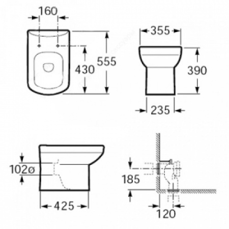 Унитаз приставной Roca Dama Senso Compacto 347517000 фото