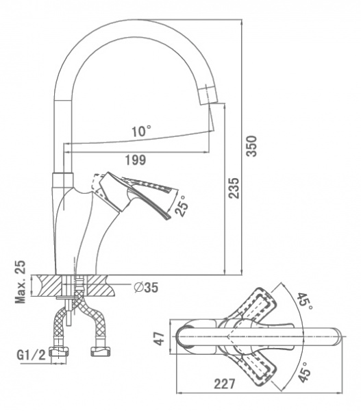 Смеситель для кухни D&K Furth Bayern DA1222401 фото