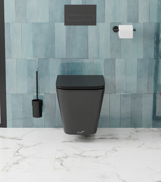 Унитаз подвесной безободковый Cerutti SPA Maiella Aria CT9163 с сиденьем, черный матовый фото