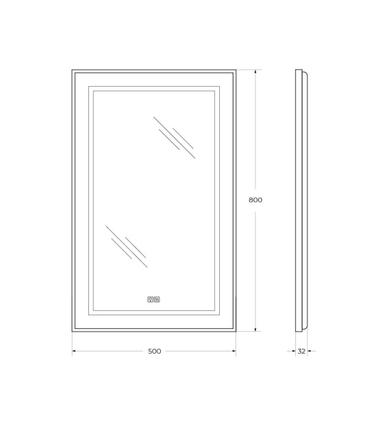 Зеркало с подсветкой, сенсорным выключателем и подогревом BelBagno SPC-KRAFT-500-800-LED-TCH-WARM 50x80 сатин фото