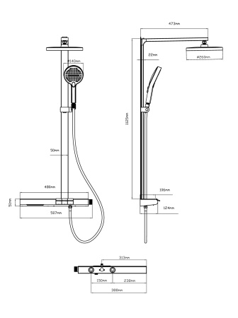 Душевая система Vincea Aspire VSFS-4AS1GM вороненая сталь фото