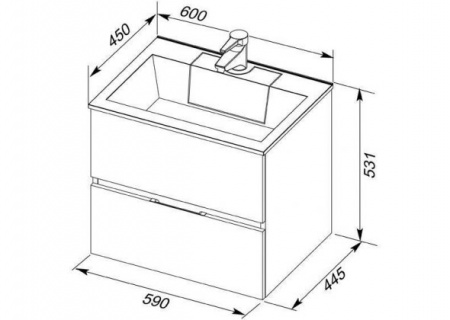 Тумба с раковиной Aquanet Алвита 60 00213094 фото