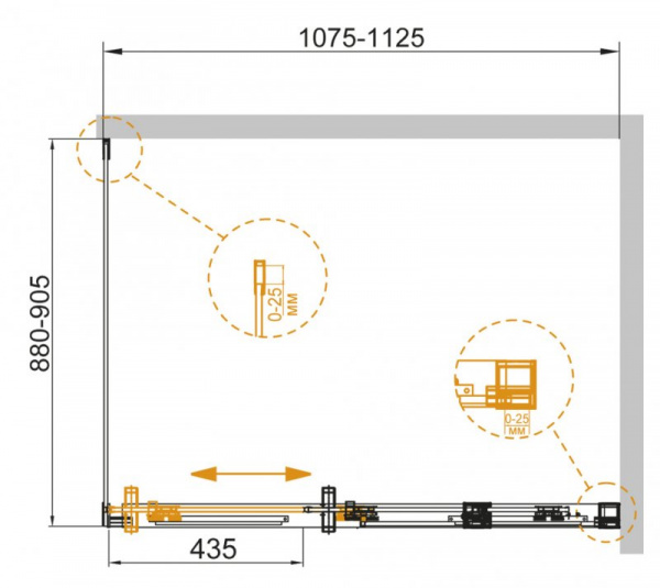 Душевой уголок Cezares Duet Soft DUET SOFT-AH-1-110/90-C-Cr 110х90 фото