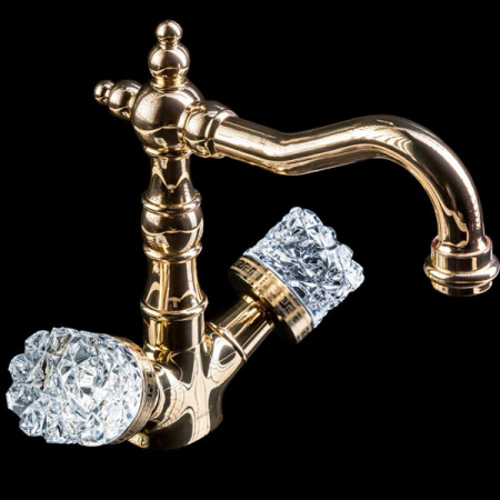 Высокий смеситель для раковины двухвентильный Boheme Crystal 292-CRST фото