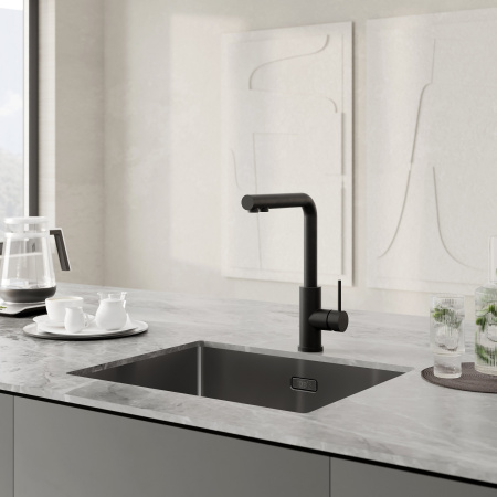 Смеситель для кухни под фильтр Iddis Rule RULBLLFi05 черный матовый фото