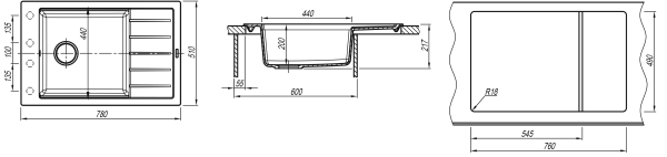 Кухонная мойка ЛИПСИ 780Р Florentina 20.275.D0780 песочный фото