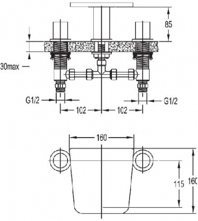 Смеситель для раковины двухвентильный Cezares Cascado CASCADO-BLS-01 фото