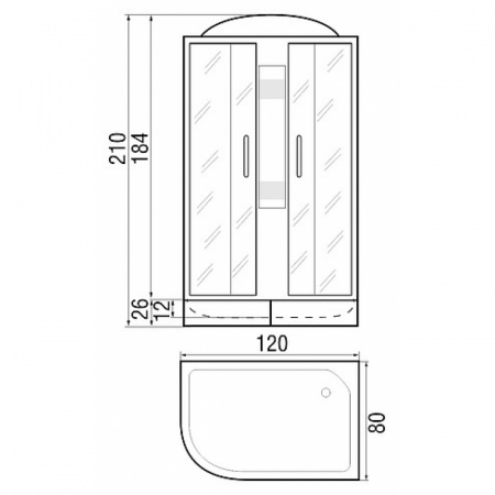 Душевая кабина River Nara 120/80/26 МТ L фото
