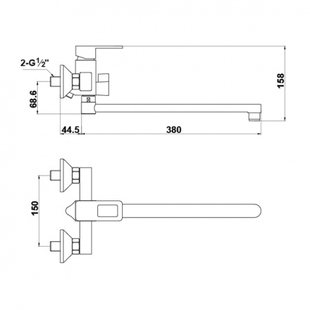 Смеситель для ванны с душем Timo Sahara 2205YCR chrome фото