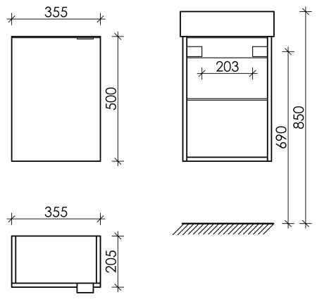 Тумба под раковину Sancos Mini MN35ECHL дуб чарльстон фото