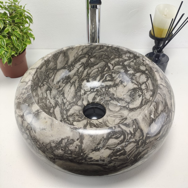 Накладная раковина из мрамора Donut Doreng DM-00928 (40*40*16) фото