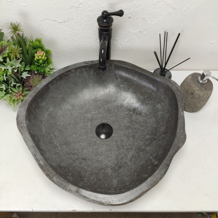 Накладная раковина из речного камня RS01482 (57*53*15)C10 фото